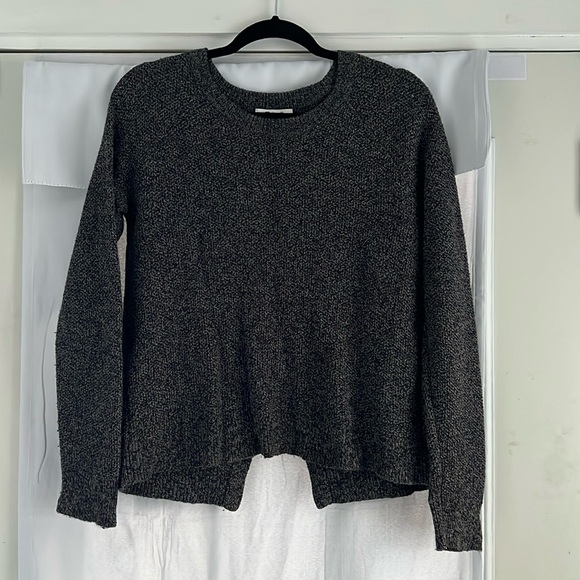 Madewell Province Sweater Size S Black Cross Over Layered Back Pullover Knit Top - Picture 4 of 10